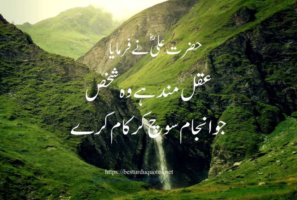 Urdu Quotes of Hazart Ali R A